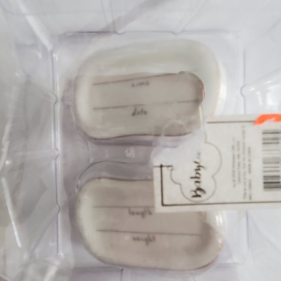 NEW Baby's First Christmas Ornament Ceramic Booties w/ December Birthstone Blue - Picture 4 of 5